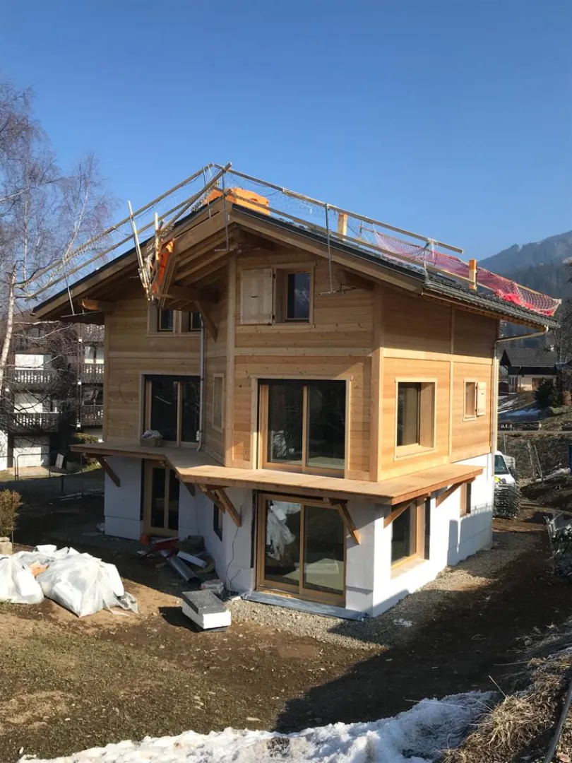 Réalisation d'un collectif d'appartement - Bardage mélèze - Les Carroz
