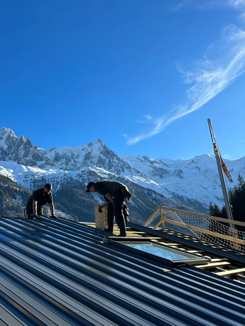 Réalisation d'une couverture bac acier - Chamonix
